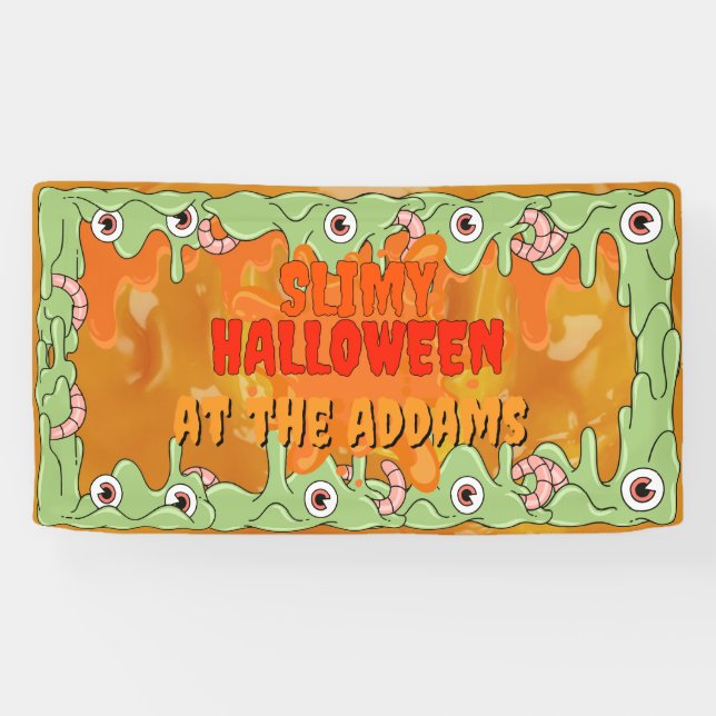 Lona Banner de Halloween Slimy (Horizontal)