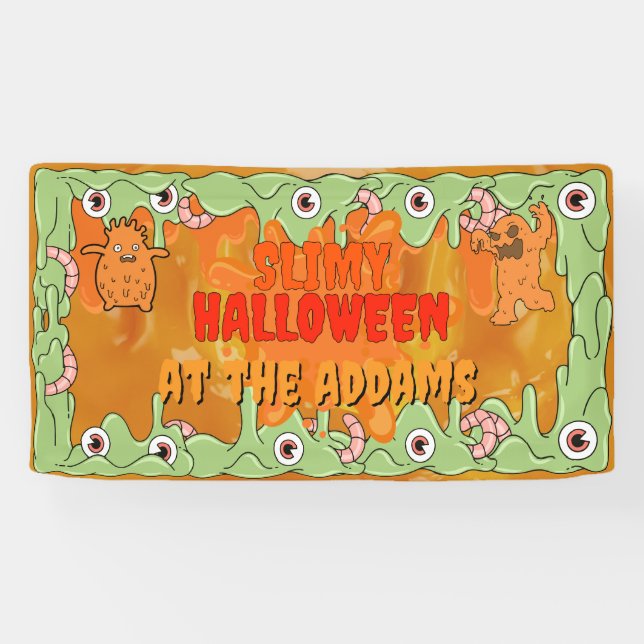 Lona Banner de Halloween Slimy (Horizontal)