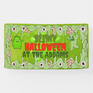 Lona Banner de Halloween Slimy