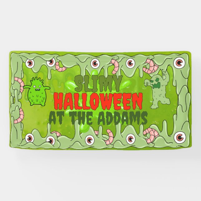 Lona Banner de Halloween Slimy (Horizontal)