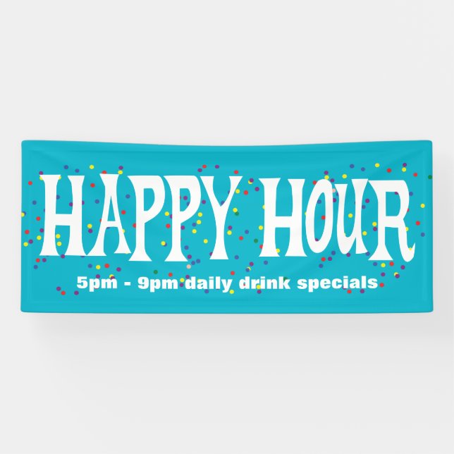 Lona Banner de Happy Hour (Horizontal)