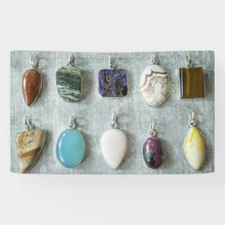 Lona Banner de hechizos de piedras y joyas
