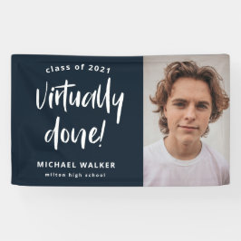 Lona banner de invitación de graduación hecho virtualme