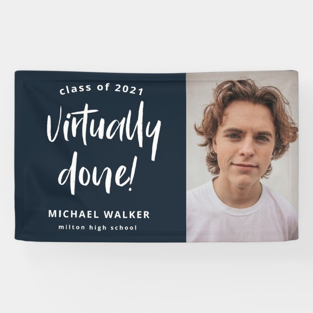 Lona banner de invitación de graduación hecho virtualme (Horizontal)