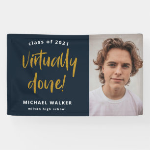 Lona banner de invitación de graduación hecho virtualme