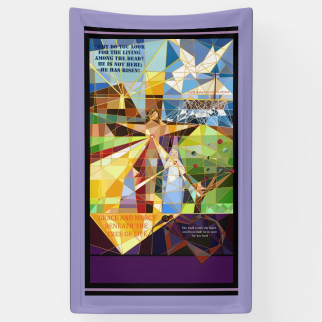 Lona Banner de Jesús del Árbol de la Vida (Vertical)