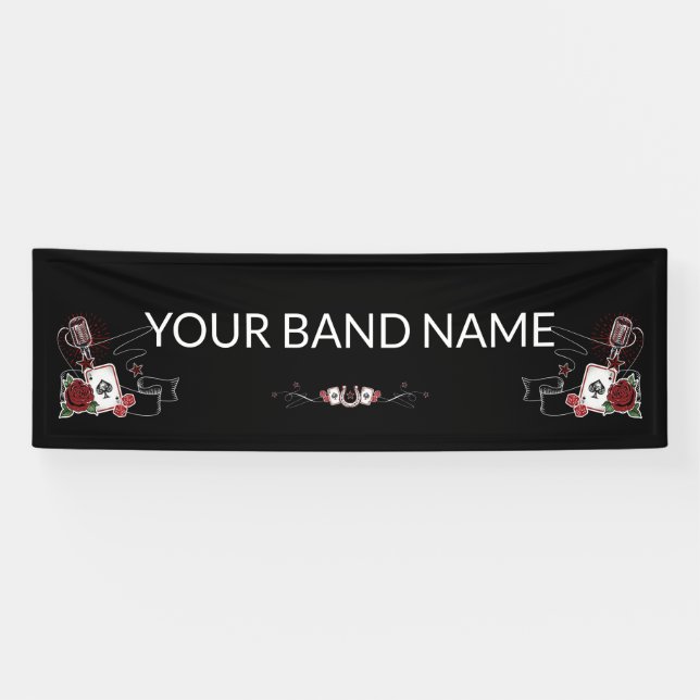 Lona Banner de la banda personalizado Merch Rockabilly  (Horizontal)