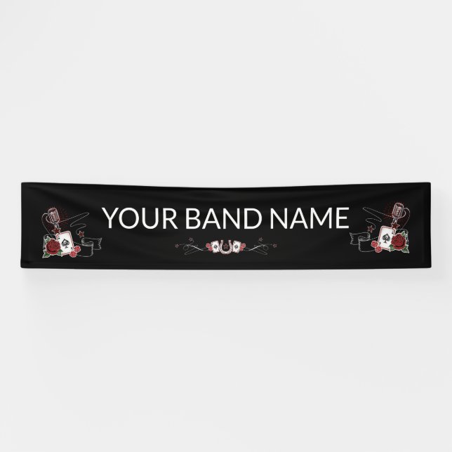 Lona Banner de la banda personalizado Merch Rockabilly  (Horizontal)
