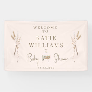 Lona Banner de la bienvenida de Baby Shower de Rubor y