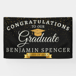 Lona Banner de la celebración de la graduación en negro