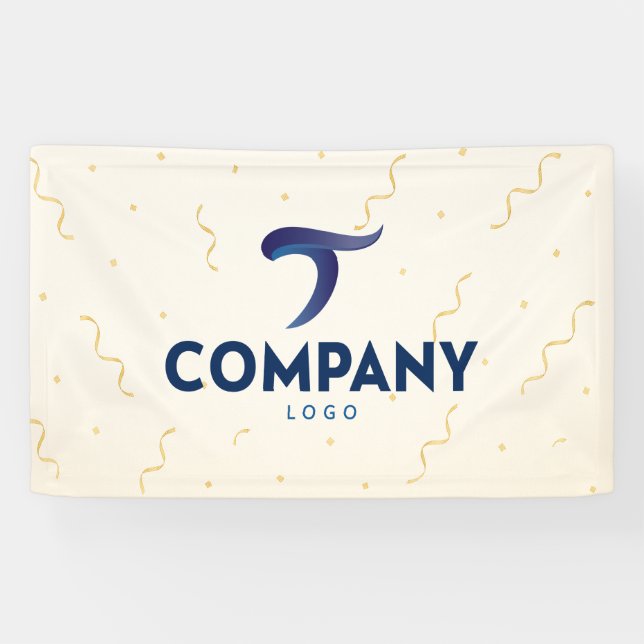 Lona Banner de la compañía Personalizado Gold Streamer (Horizontal)
