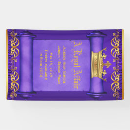 Lona Banner de la Corona Real Purple Gold