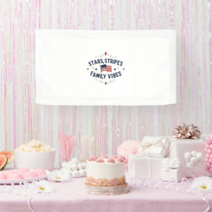 Lona Banner de la familia Stars Stripes Vibes 4 de juli