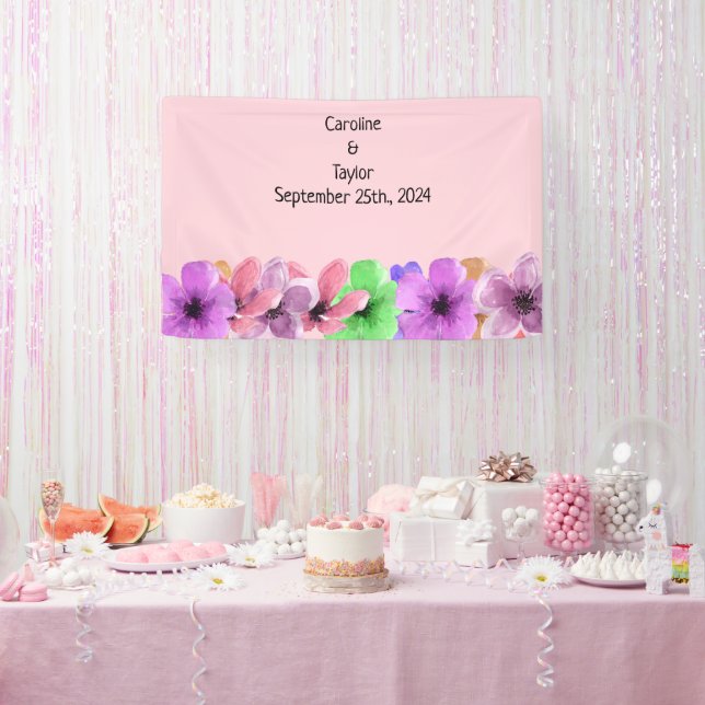 Lona Banner de la fiesta de boda floral (Fiesta)