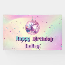 Lona Banner de la fiesta de cumpleaños de discoteca ros
