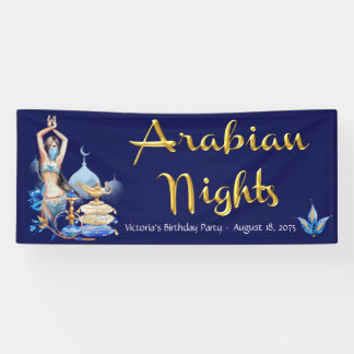 Lona Banner de la fiesta de cumpleaños de las noches ár