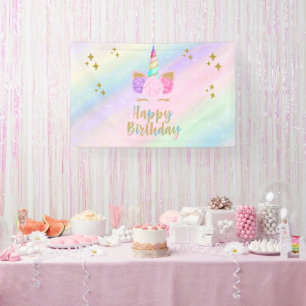Lona Banner de la fiesta de cumpleaños de Unicorn