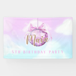 Lona Banner de la fiesta de cumpleaños del Chica Discob