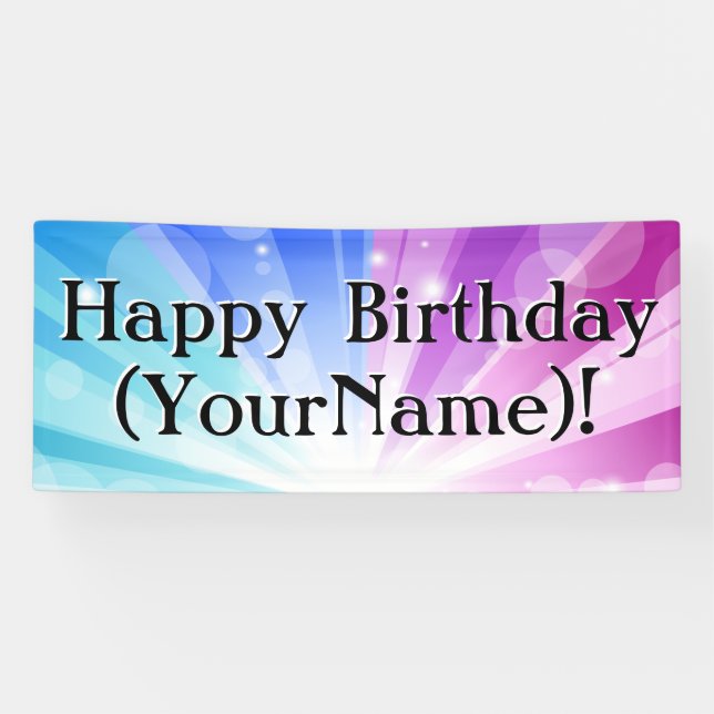 Lona Banner de la fiesta de cumpleaños personalizada de (Horizontal)