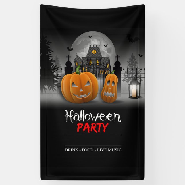 Lona Banner de la fiesta de Halloween (Vertical)