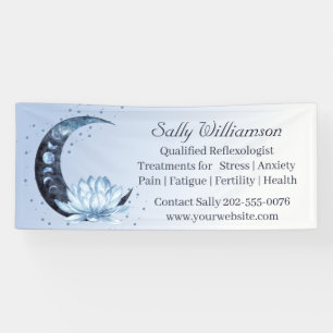 Lona Banner de la luna de flores Blue Lotus