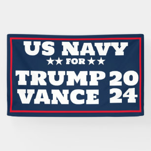 Lona Banner de la NAVY de EE. UU. para Trump Vance 2024