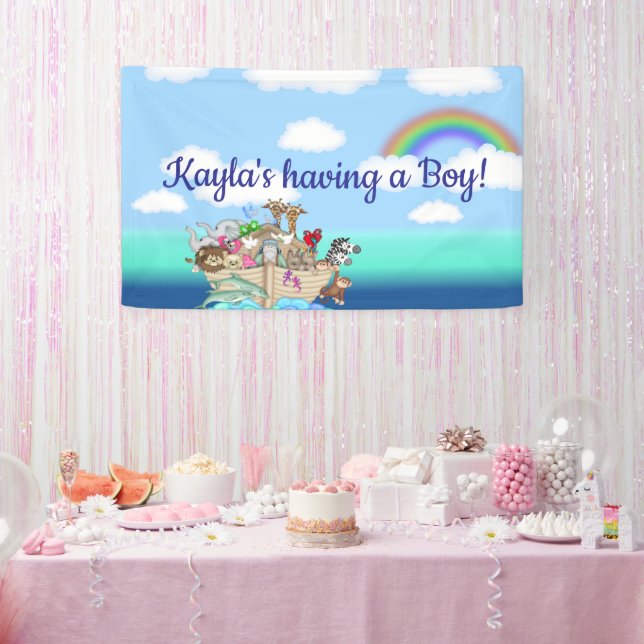 Lona Banner de la pared de Baby Shower para el Arca de  (Fiesta)