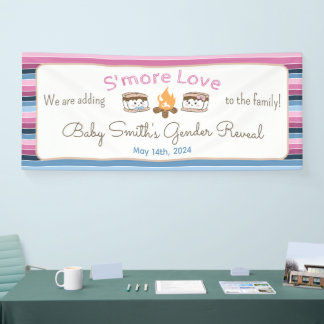 Lona Banner de la revelación de género de S'more Love