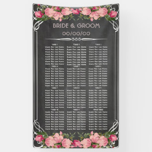 Lona banner de la tabla de asientos del boda