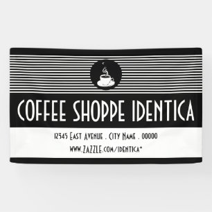 Lona banner de la tienda de café mug swirls