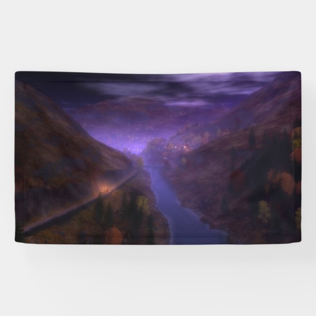 Lona Banner de las luces de las casas de Highland (Horizontal)