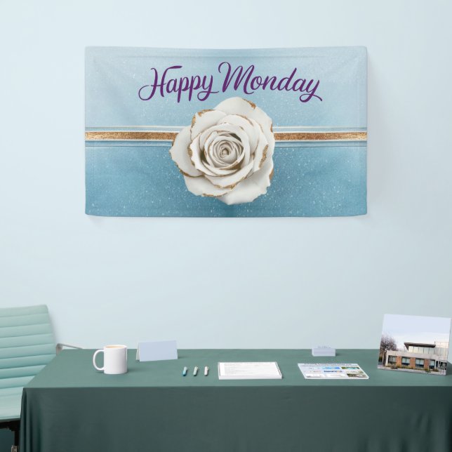 Lona Banner de Luxe Gold Blue Purpurina Happy Monday (Feria)
