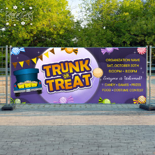 Lona Banner de marco de malla morada de Halloween o de 