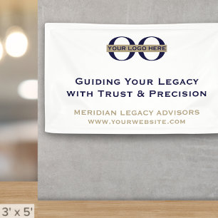 Lona Banner de marketing simple limpio con logotipo