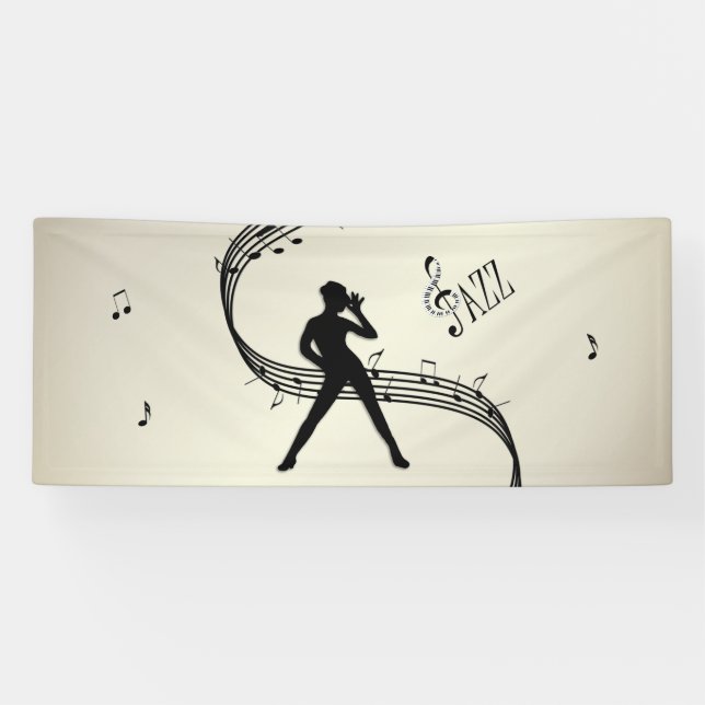 Lona Banner de música de oro de Jazz Dance (Horizontal)