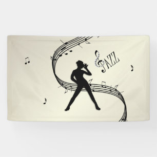Lona Banner de música de oro de Jazz Dance