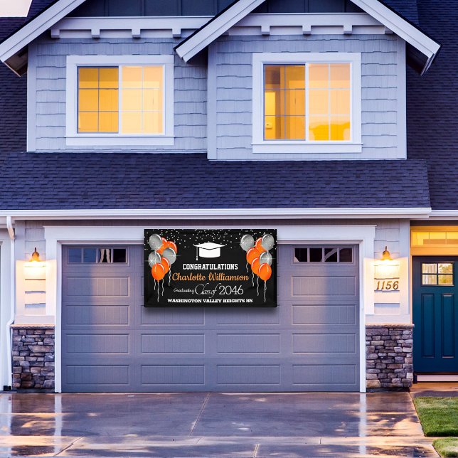 Lona Banner de Naranja Purpurinoso y graduación negra (Subido por el creador)