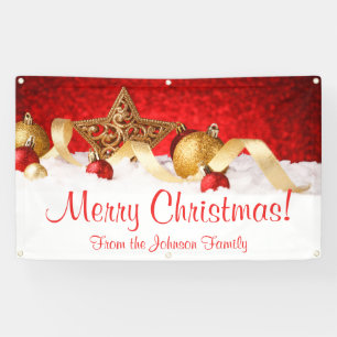 Lona Banner de Navidades personalizados Estrella de Oro