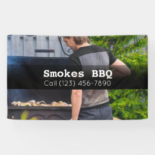 Lona Banner de negocios a la parrilla ahumado en restau