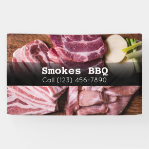 Lona Banner de negocios a la parrilla ahumado en restau
