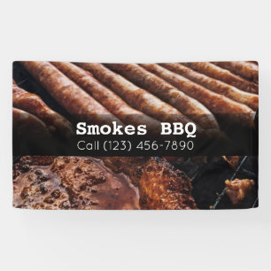 Lona Banner de negocios a la parrilla ahumado en restau