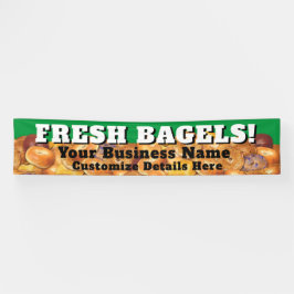 Lona Banner de negocios Bagel Personalizable FRESH BAGE