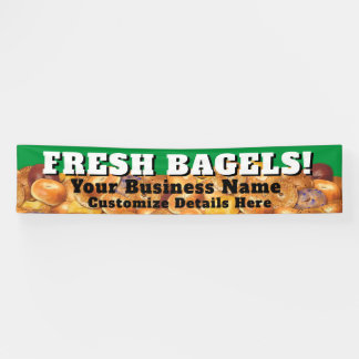 Lona Banner de negocios Bagel Personalizable FRESH BAGE