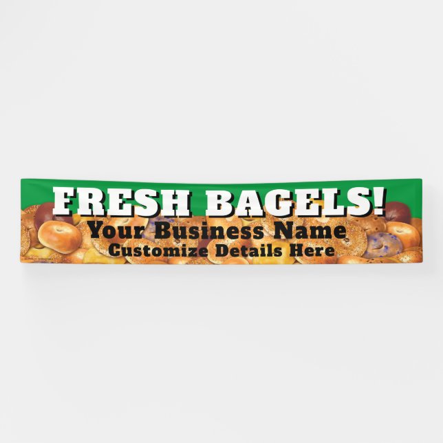 Lona Banner de negocios Bagel Personalizable FRESH BAGE (Horizontal)