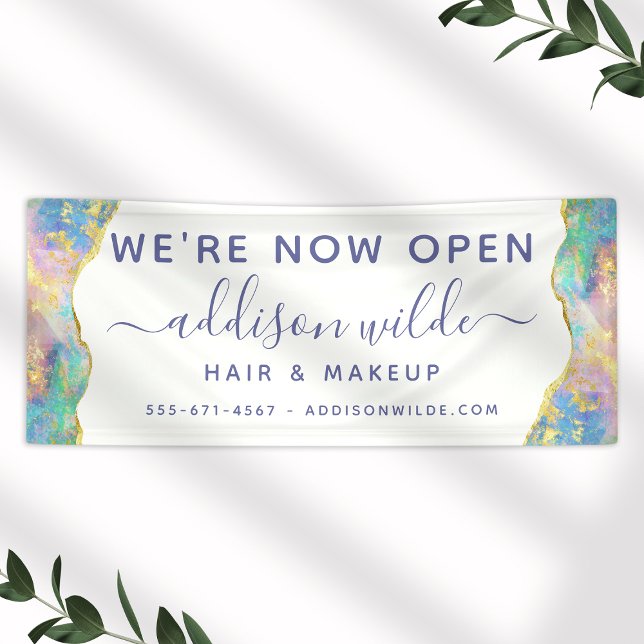 Lona Banner de negocios de Gemstone Rainbow Opal Fire (Subido por el creador)