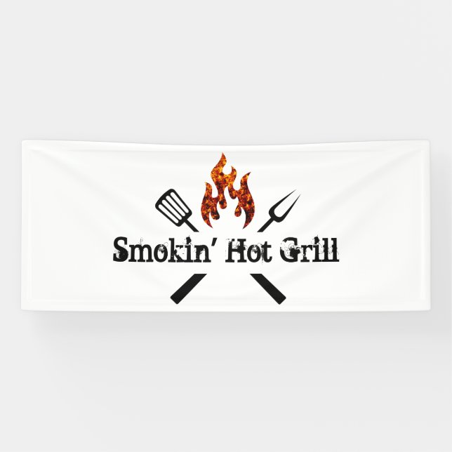 Lona Banner De Negocios De Restaurante Y Grill Barbeque (Horizontal)