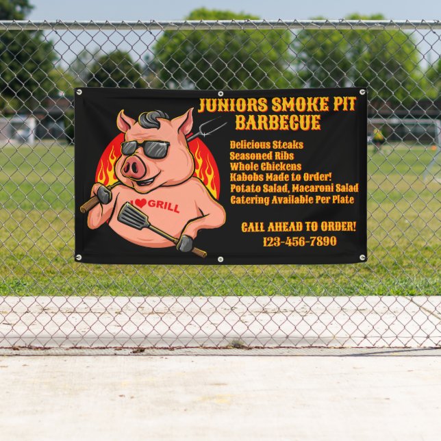 Lona Banner de negocios móvil para fumadores de parrill (In situ)