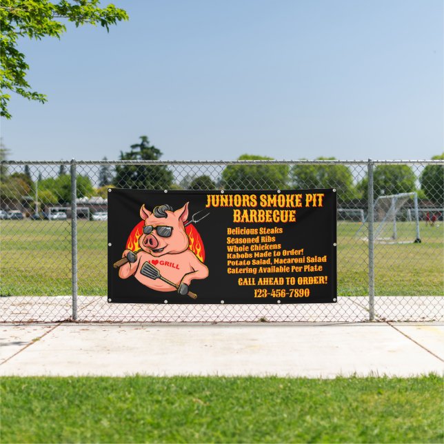 Lona Banner de negocios móvil para fumadores de parrill (in situ)
