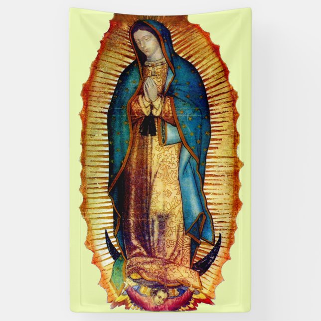Lona Banner de Nuestra Señora de Guadalupe Tilma Virgin (Vertical)