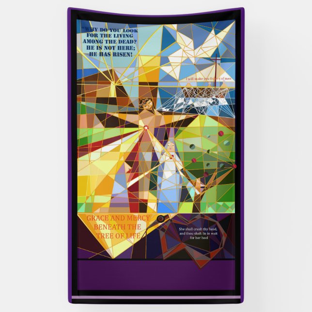 Lona Banner de Pascua Cristiana (Vertical)